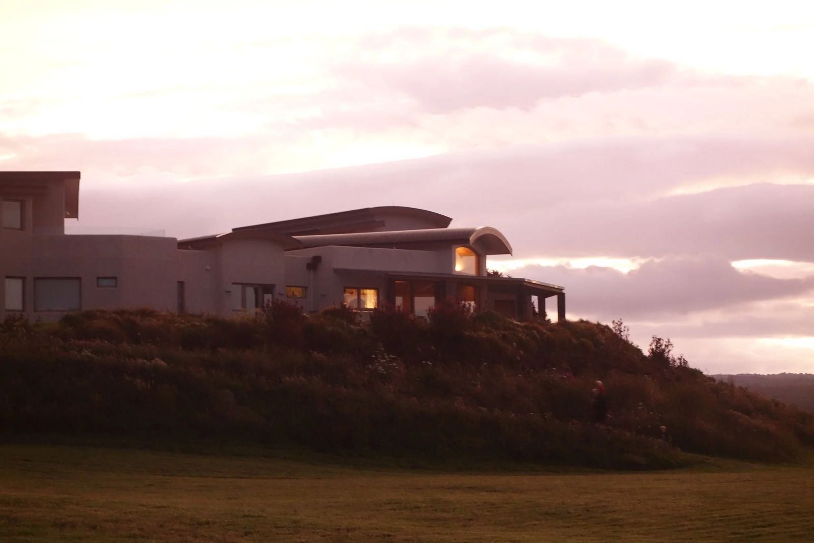House on a hill at dusk